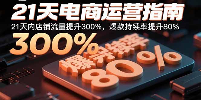 (15957期)21天电商运营指南:21天内店铺流量提升300%,爆款持续率提升80%-润格副业网-每天分享热门副业赚钱项目