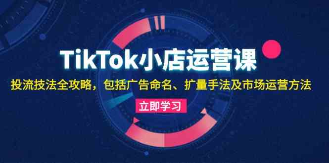 TikTok小店运营课：投流技法全攻略，包括广告命名 扩量手法及市场运营方法-润格副业网-每天分享热门副业赚钱项目