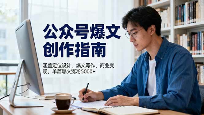 （16380期）公众号爆文创作指南，涵盖定位设计+爆文写作+商业变现，单篇爆文涨粉5000+-润格副业网-每天分享热门副业赚钱项目