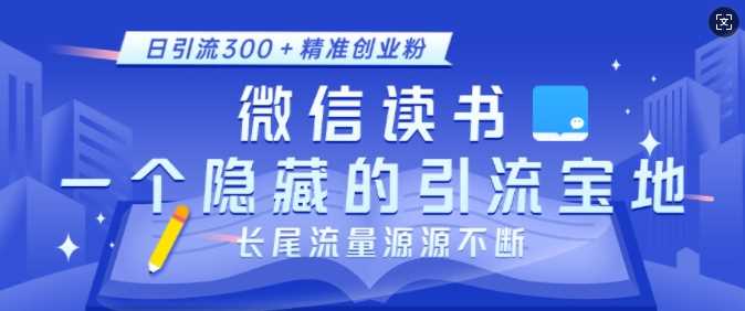 微信读书,一个隐藏的引流宝地,不为人知的小众打法,日引流300+精准创业粉,长尾流量源源不断-润格副业网-每天分享热门副业赚钱项目