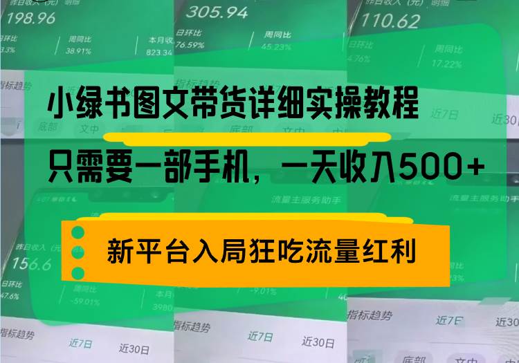 （13509期）小绿书图文带货详细实操教程，只需要一部手机，一天收入500+，轻松变现-润格副业网-每天分享热门副业赚钱项目