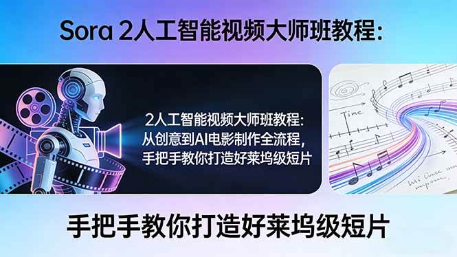 （17688期）Sora 2人工智能视频大师班教程：从创意到AI电影制作全流程，手把手教你打造好莱坞级短片-润格副业网-每天分享热门副业赚钱项目