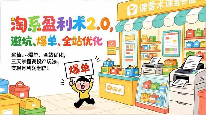 （17127期）淘系盈利术2.0，避坑、爆单、全站优化，三天掌握高投产玩法，实现月利润翻倍！-润格副业网-每天分享热门副业赚钱项目