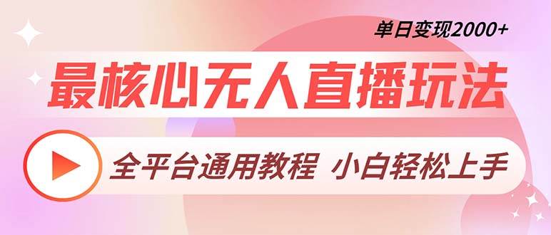 （13221期）最核心无人直播玩法，全平台通用教程，单日变现2000+-润格副业网-每天分享热门副业赚钱项目