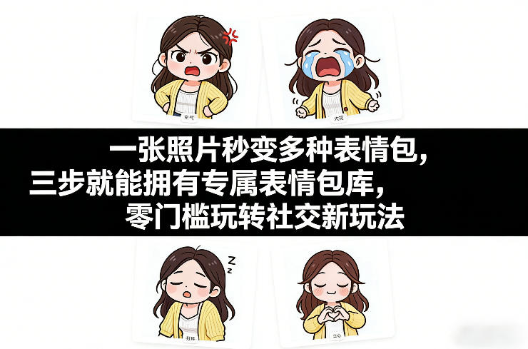 一张照片秒变多种表情包，三步就能拥有专属表情包库，零门槛玩转社交新玩法【文档】-润格副业网-每天分享热门副业赚钱项目