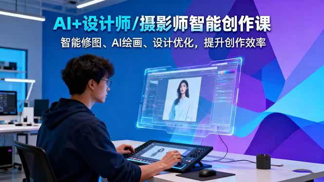 （16398期）AI+设计师/摄影师智能创作课：智能修图、AI绘画、设计优化，提升创作效率-润格副业网-每天分享热门副业赚钱项目