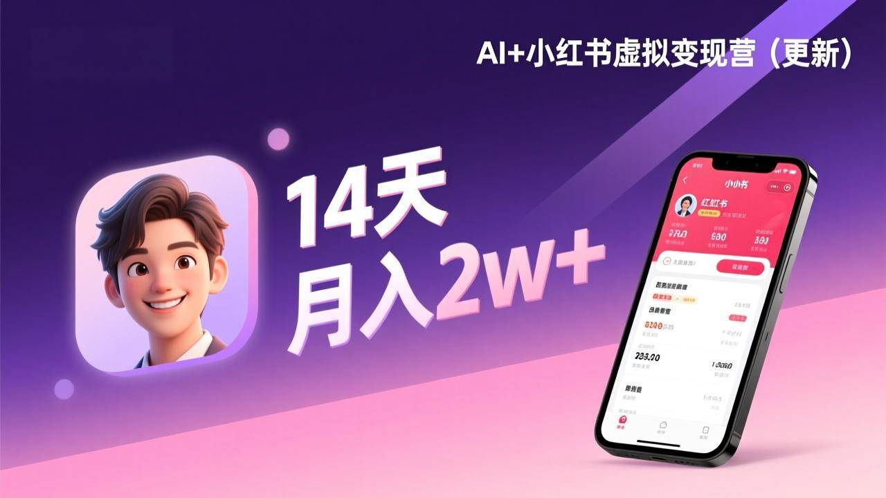 （17275期）AI+小红书虚拟变现营（更新），14天掌握选品、笔记、成交，打造自动化月入2w+事业-润格副业网-每天分享热门副业赚钱项目