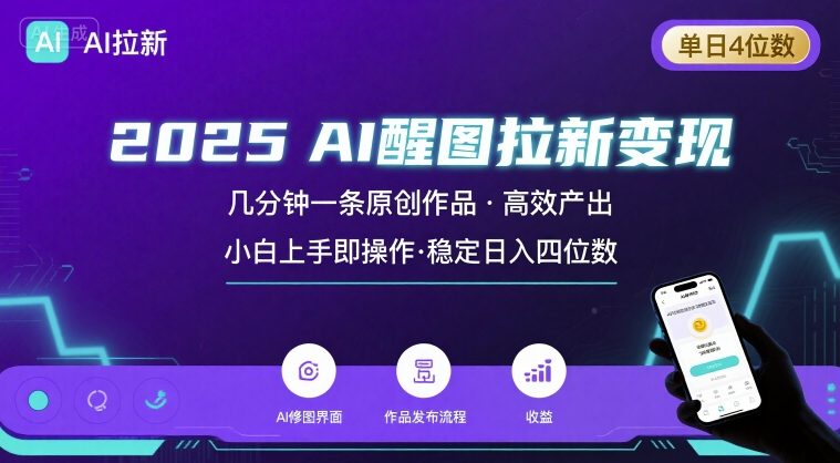 2025最强AI醒图拉新,几分钟一条原创作品,单日收入4位数,小白也能上手操作-润格副业网-每天分享热门副业赚钱项目