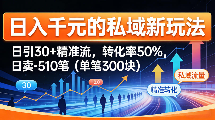 日入千米的私域新玩法：日引30＋精准流，转化率50%，日卖5-10笔（单笔300米）-润格副业网-每天分享热门副业赚钱项目