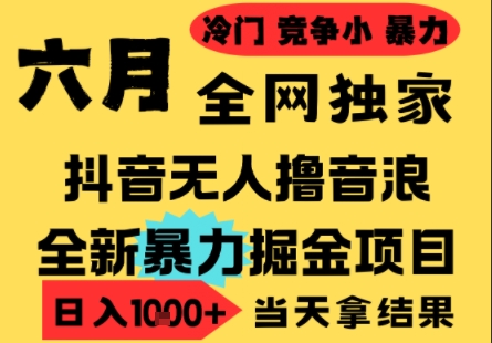 25年6月高爆抖音无人直播最新撸音浪掘金项目，小白可做，无脑日入1k+，门槛低可批量矩阵【揭秘】-润格副业网-每天分享热门副业赚钱项目