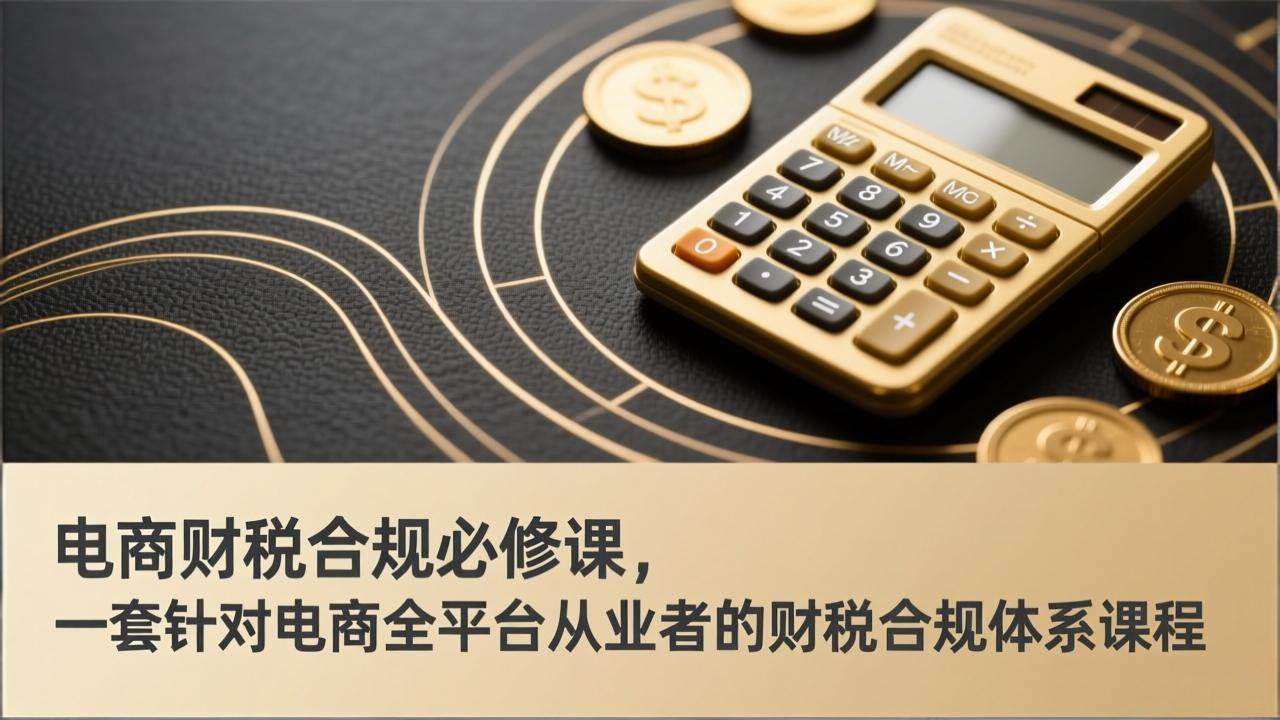 （17359期）电商财税合规必修课，是一套针对电商全平台从业者的财税合规体系课程-润格副业网-每天分享热门副业赚钱项目