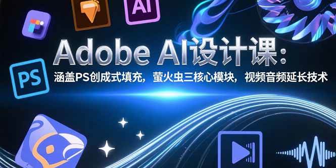 (15469期)Adobe AI设计课:涵盖PS创成式填充,萤火虫三核心模块,视频音频延长技术-润格副业网-每天分享热门副业赚钱项目