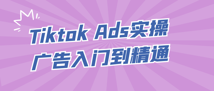 Tiktok Ads实操广告入门到精通-润格副业网-每天分享热门副业赚钱项目