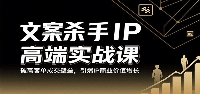文案杀手IP高端实战课：破高客单成交壁垒，引爆IP商业价值增长-润格副业网-每天分享热门副业赚钱项目