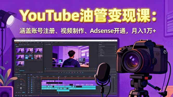 （15987期）2025YouTube油管变现课：涵盖账号注册、视频制作、Adsense开通，月入1万+-润格副业网-每天分享热门副业赚钱项目