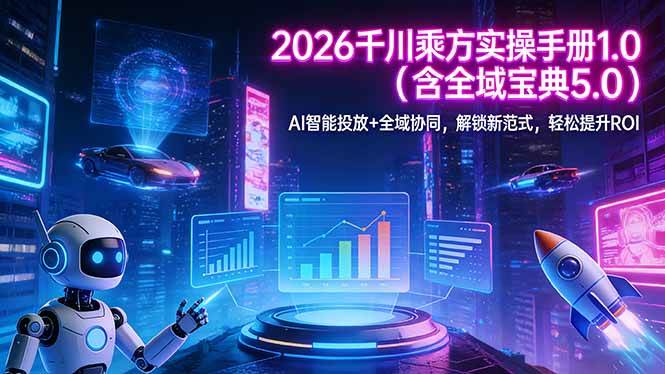 (17625期)2026 千川乘方实操手册 1.0(含全域宝典 5.0)AI 智能投放+全域协同,解锁新范式,轻松提升ROI (17625期)2026 千川乘方实操手册 1.0(含全域宝典 5.0)AI 智能投放+全域协同,解锁新范式,轻松提升ROI