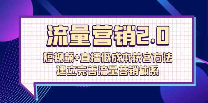 流量营销2.0：短视频+直播低成本获客方法，建立完善流量营销体系（72节）-润格副业网-每天分享热门副业赚钱项目