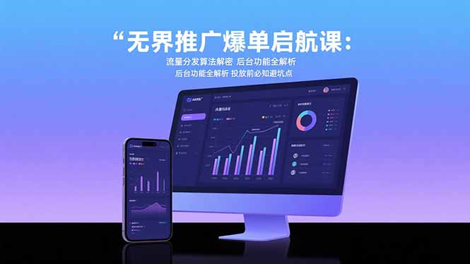 无界推广爆单启航课：流量分发算法解密 后台功能全解析 投放前必知避坑点-润格副业网-每天分享热门副业赚钱项目
