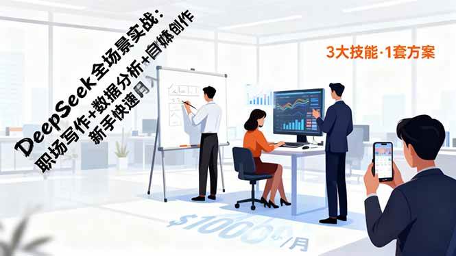 （16418期）DeepSeek全场景实战：职场写作+数据分析+自媒体创作，新手快速月入过万-润格副业网-每天分享热门副业赚钱项目