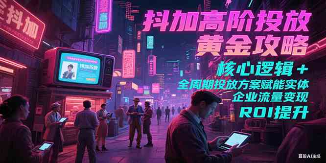 抖加高阶投放黄金攻略:核心逻辑全周期投放方案赋能实体企业流量变现 ROI 提升-润格副业网-每天分享热门副业赚钱项目