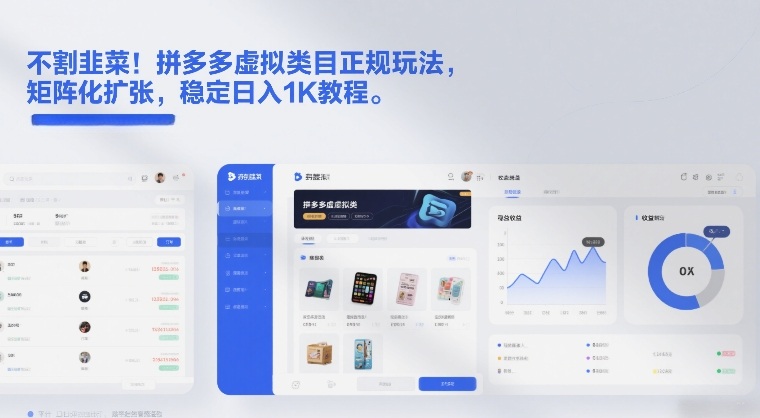 不割韭菜!拼多多虚拟类目正规玩法,矩阵化扩张,稳定日入1K教程【揭秘】-润格副业网-每天分享热门副业赚钱项目