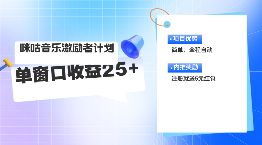 (11942期)咪咕激励者计划,单窗口收益20~25,可矩阵操作-润格副业网-每天分享热门副业赚钱项目