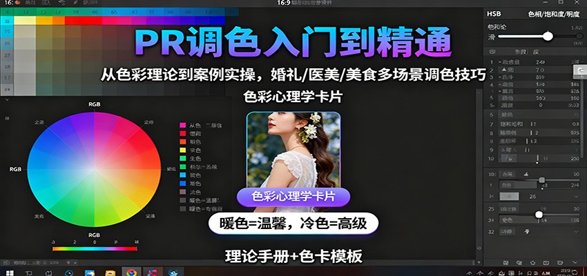 PR调色入门到精通：从色彩理论到案例实操，婚礼/医美/美食多场景调色技巧-润格副业网-每天分享热门副业赚钱项目