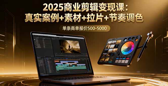 (16130期)2025商业剪辑变现课:真实案例+素材+拉片+节奏调色,单条商单报价500-5000-润格副业网-每天分享热门副业赚钱项目