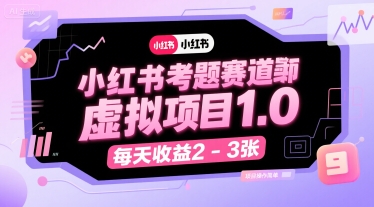 小红书考题赛道虚拟项目1.0,项目操作简单,每天收益2-3张-润格副业网-每天分享热门副业赚钱项目