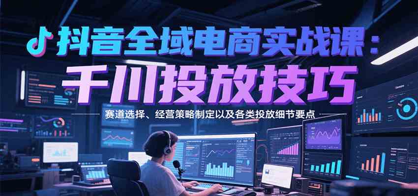 抖音全域电商实战,千川投放技巧,赛道选择、经营策略制定以及各类投放细节要点-润格副业网-每天分享热门副业赚钱项目