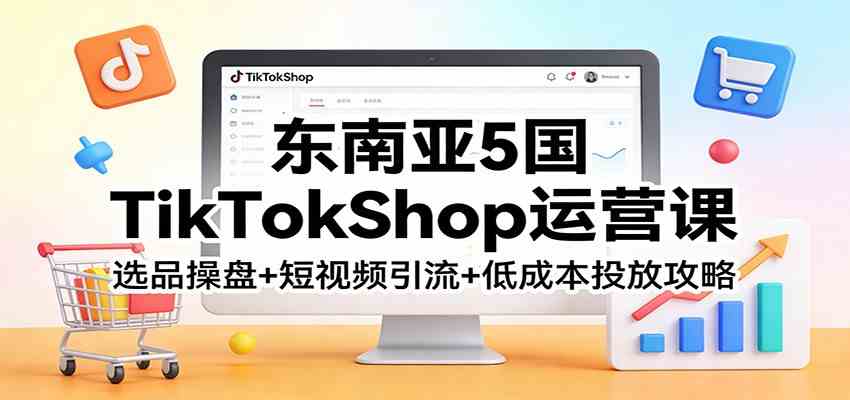 东南亚5国TikTokShop运营课：选品操盘+短视频引流+低成本投放攻略-润格副业网-每天分享热门副业赚钱项目