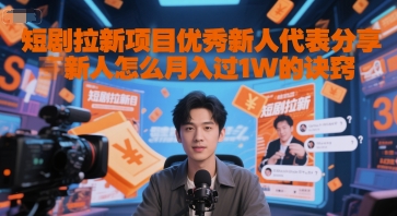 短剧拉新项目优秀新人代表分享新人怎么月入过1W的诀窍-润格副业网-每天分享热门副业赚钱项目