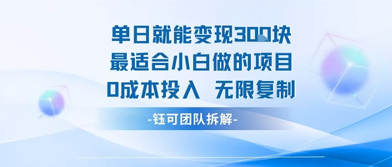 单日就能变现3张最适合小白做的项目0成本投入 无限复制-润格副业网-每天分享热门副业赚钱项目