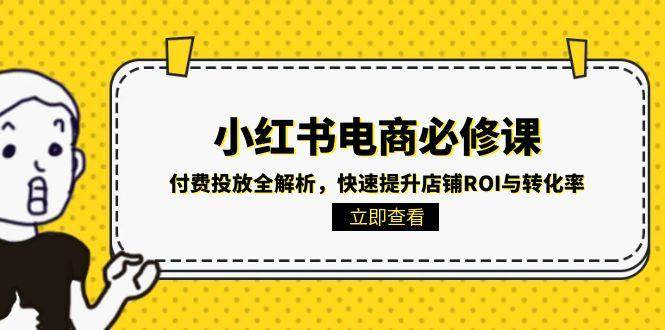 小红书电商必修课：付费投放全解析，快速提升店铺ROI与转化率-润格副业网-每天分享热门副业赚钱项目