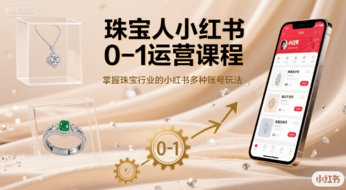 珠宝人小红书0-1运营课程，掌握珠宝行业的小红书多种账号玩法-润格副业网-每天分享热门副业赚钱项目