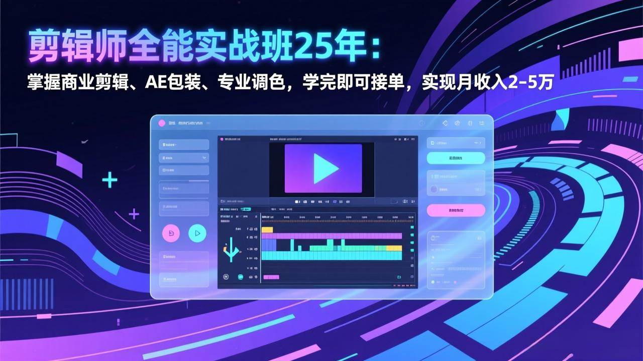 （17294期）剪辑师全能实战班25年：掌握商业剪辑、AE包装、专业调色，学完即可接单，实现月收入2-5万-润格副业网-每天分享热门副业赚钱项目