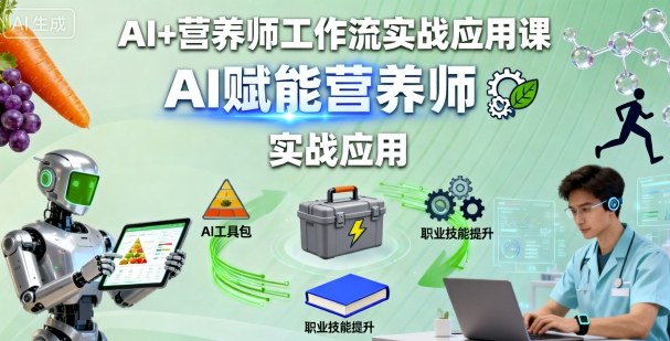 AI+营养师工作流实战应用课,AI赋能营养师-润格副业网-每天分享热门副业赚钱项目