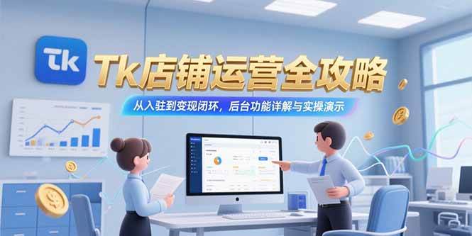(15345期)Tk店铺运营全攻略,从入驻到变现闭环,后台功能详解与实操演示-润格副业网-每天分享热门副业赚钱项目