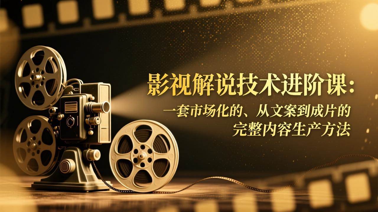 （17185期）影视解说技术进阶课：一套市场化的、从文案到成片的完整内容生产方法-润格副业网-每天分享热门副业赚钱项目