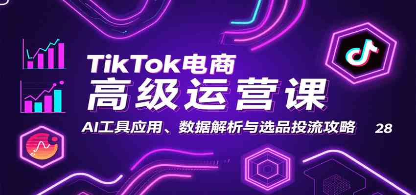 TikTok电商高级运营课：AI工具应用、数据解析与选品投流攻略-润格副业网-每天分享热门副业赚钱项目