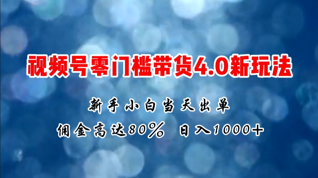 （11358期）微信视频号零门槛带货4.0新玩法，新手小白当天见收益，日入1000+-润格副业网-每天分享热门副业赚钱项目