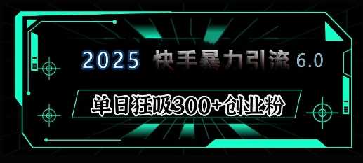 2025年快手6.0保姆级教程震撼来袭,单日狂吸300+精准创业粉-润格副业网-每天分享热门副业赚钱项目