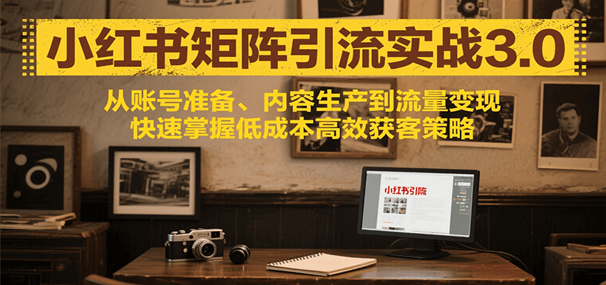 小红书矩阵引流3.0，从账号准备、内容生产到流量变现，快速掌握低成本高效获客策略-润格副业网-每天分享热门副业赚钱项目