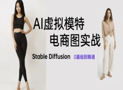 AI虚拟模特电商图实战,AI绘画Stable Diffusion 0基础到精通-润格副业网-每天分享热门副业赚钱项目