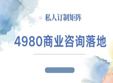 4980商业咨询师落地课程-ip运营高客单教程-润格副业网-每天分享热门副业赚钱项目