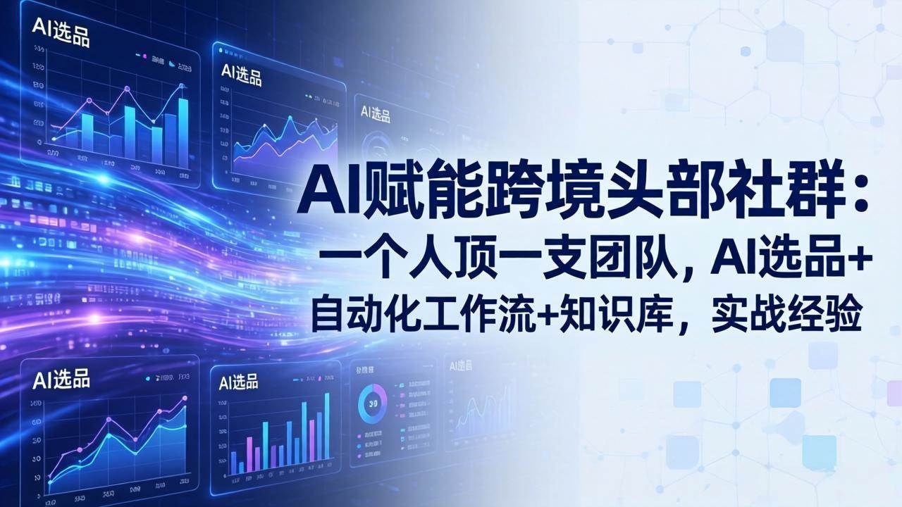 （17750期）AI赋能跨境头部社群：一个人顶一支团队，AI选品+自动化工作流+知识库，实战经验-更新3月-润格副业网-每天分享热门副业赚钱项目