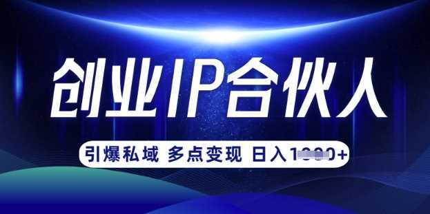 云帆·创业ip合伙人打造3.0，从0到1教你做网创，实现月入过W-润格副业网-每天分享热门副业赚钱项目
