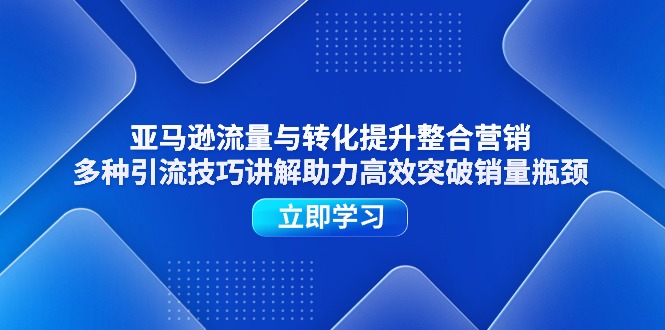 (11335期)亚马逊流量与转化提升整合营销,多种引流技巧讲解助力高效突破销量瓶颈-润格副业网-每天分享热门副业赚钱项目