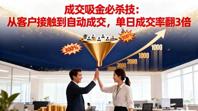 （16432期）吸金成交营销必杀技：从客户接触到自动成交，单日成交率翻3倍-润格副业网-每天分享热门副业赚钱项目