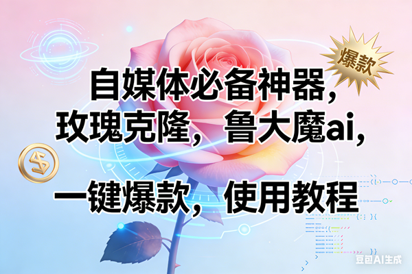 （17261期）玫瑰克隆神器，ai鲁大魔，自媒体必备工具，一键爆款神器，详细教程。-润格副业网-每天分享热门副业赚钱项目